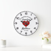 2周年結婚記念日のギフトに最適な名入れ商品 ラージ壁時計 (ホーム)