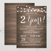 2周年結婚記念日の招待状　ログウッド 招待状 (正面/裏面)