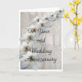 2周年結婚記念日カードテンプレート カード (黄色い花)