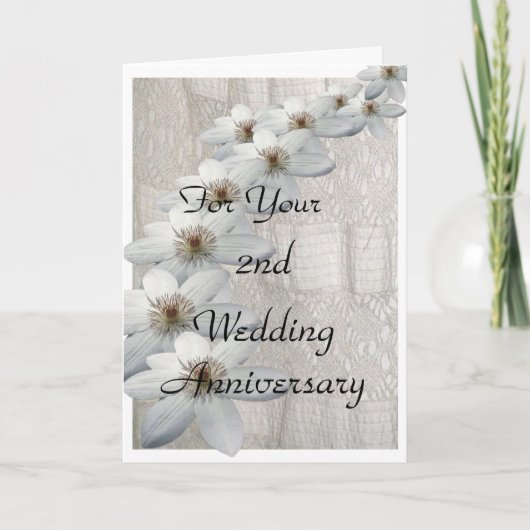 2周年結婚記念日カードテンプレート カード (正面)
