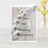 2周年結婚記念日カードテンプレート カード (黄色い花)