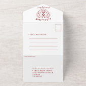 2周年記念のガーネットレッド 出欠連絡の写真 オールインワン招待状 (外側)