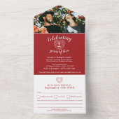 2周年記念のガーネットレッド 出欠連絡の写真 オールインワン招待状 (内側)