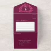 2周年記念の写真 赤いガーネットのハート オールインワン招待状 (外側)