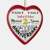2周年記念ギフトハート型クリスマス セラミックオーナメント (右)