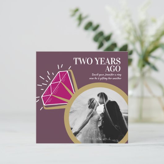 2周年記念パーティーガーネットリング2枚の写真 招待状 (スタンド正面)