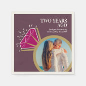 2周年記念パーティーレッドガーネットリング写真 スタンダードカクテルナプキン (正面)