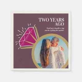 2周年記念パーティーレッドガーネットリング写真 スタンダードカクテルナプキン