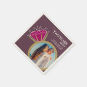 2周年記念パーティーレッドガーネットリング写真 スタンダードカクテルナプキン (角)