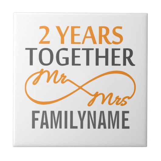 2周年記念ミセス・インフィニティパーソナライズされた タイル (正面)