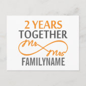 2周年記念ミセス・インフィニティパーソナライズされた ポストカード (正面)