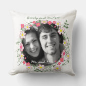 2周年記念写真結婚リースフレームホワイト クッション (正面)