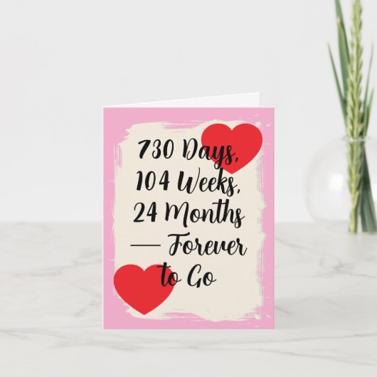 2周年記念結婚カード綿1 カード (正面)