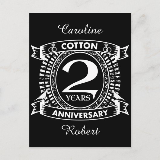 2周年記念結婚クレッ動揺してプ ポストカード (正面)