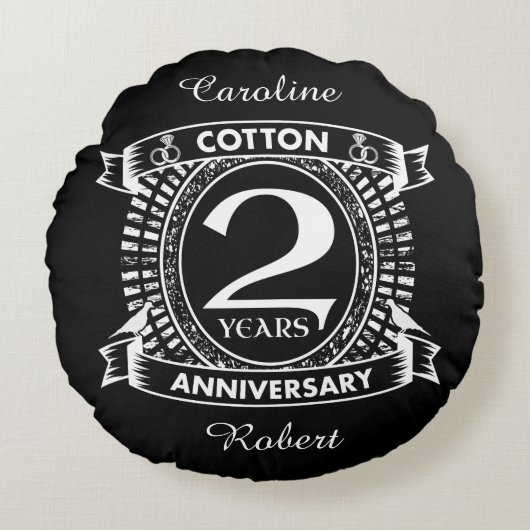 2周年記念結婚クレッ動揺してプ ラウンドクッション (正面)