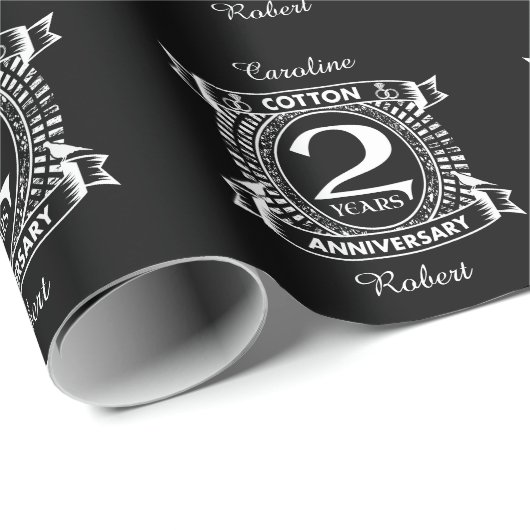 2周年記念結婚クレッ動揺してプ ラッピングペーパー (ロールコーナー)