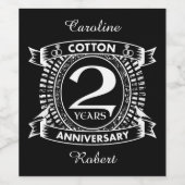 2周年記念結婚クレッ動揺してプ ワインラベル (シングルラベル)