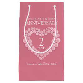 2周年記念結婚バラクォーツハート写真 スモールペーパーバッグ