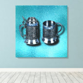 2周年記念結婚ビールのマグスチン キャンバスプリント (インサイチュ (ウッドフロア))