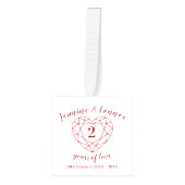 2周年記念結婚フォトガーカスタムネット キューブオーナメント (正面)