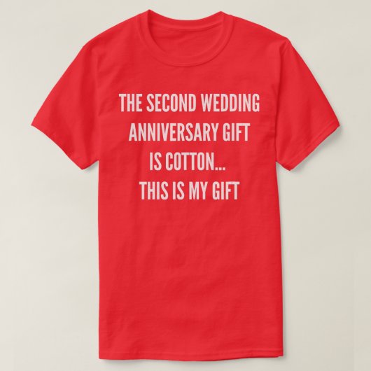 2周年記念結婚贈り物コットン夫H Tシャツ (デザイン正面)
