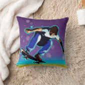 2味方されたスケートボードをする枕 クッション (ブランケット)