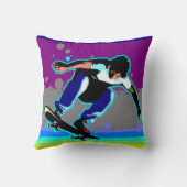 2味方されたスケートボードをする枕 クッション (裏面)