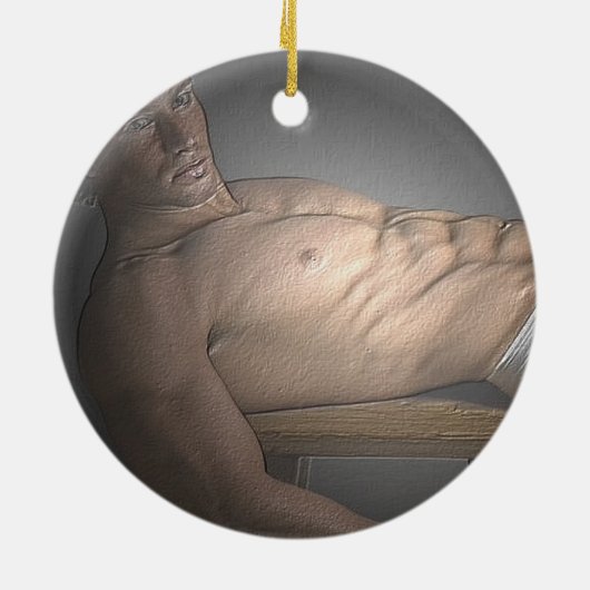 2味方された白い報告書のオーナメント セラミックオーナメント (裏面)