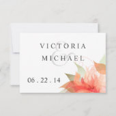 2味方されるRSVPの桃色のオレンジ花のデラックス 出欠カード (裏面)