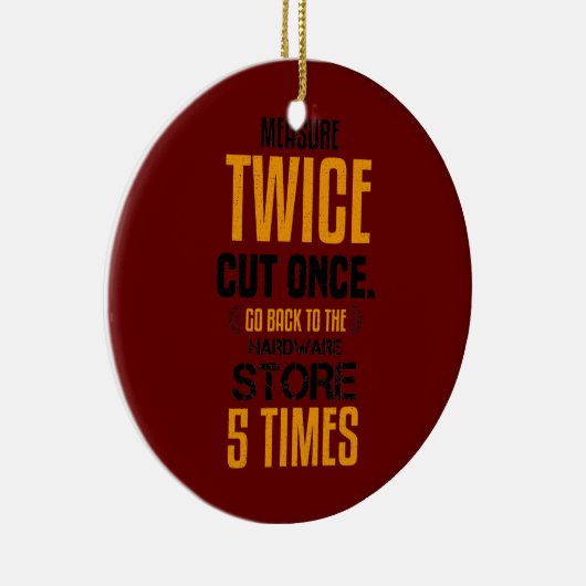 2回おもしろいの大工ジョイナー木工の測定 セラミックオーナメント (右)