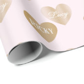 2回のパーソナライズされたゴールデンハート忘れ、私はない ラッピングペーパー (ロールコーナー)