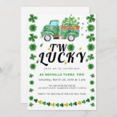 2回のラッキーシャーロック誕生日パーティーへの招待 招待状 (正面/裏面)