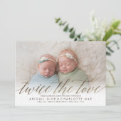 2回の愛のホイルフェイクツイン誕生の発表 案内状 (スタンド正面)