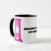 2回の測定、1回のカット🙂ピンクギロチンのマグカップ マグカップ (正面左)