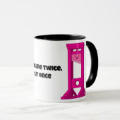 2回の測定、1回のカット🙂ピンクギロチンのマグカップ マグカップ (正面右)