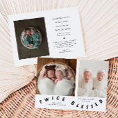 2回の賛美タイポグラフィ白の誕生発表 案内状