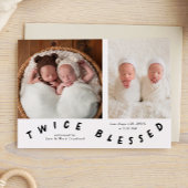 2回の賛美タイポグラフィ白の誕生発表 案内状