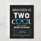 2回カッコいいの誕生日招待状 招待状 (正面)