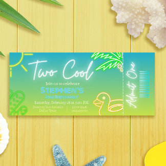 2回クールの誕生日チケット招待状 招待状