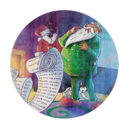 2回サンタでチェック カッティングボード (正面)