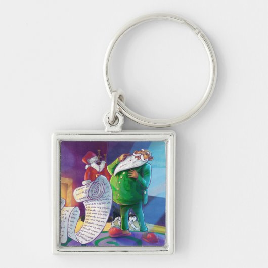 2回サンタでチェック キーホルダー (正面)