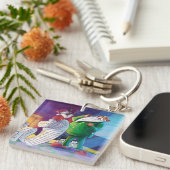 2回サンタでチェック キーホルダー (正面右)