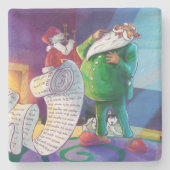 2回サンタでチェック ストーンコースター (正面)