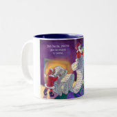 2回サンタでチェック ツートーンマグカップ (正面左)