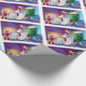 2回サンタでチェック ラッピングペーパー (角)