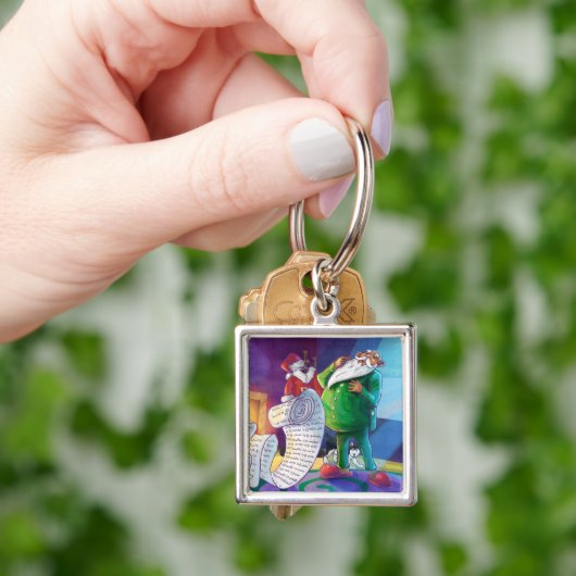 2回サンタをチェック キーホルダー (手)