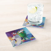 2回チェック絵画する ガラスコースター (アングル)