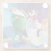 2回チェック絵画する ガラスコースター (裏面)