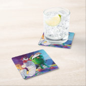 2回チェック絵画する スクエアペーパーコースター (インサイチュ)