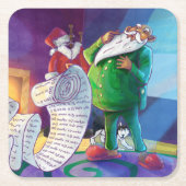 2回チェック絵画する スクエアペーパーコースター (正面)